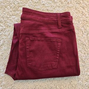 Maurices M Jeans Burgundy Slim Boot High Rise Large Short